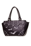 Banned Alt - Bat Wings - Black / White Handbag