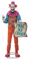 Neon Ice Cream Clown - Animatronic Figure (1.8m Tall) Halloween Prop