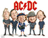 Sebastian Cast - POWER UP - Caricature de musicien AC/DC - Impression d'art