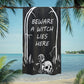 Gothic Beach Towel - A Witch Lies Here - Polyester Gothic Towel