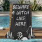 Gothic Beach Towel - A Witch Lies Here - Polyester Gothic Towel
