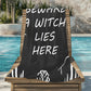 Gothic Beach Towel - A Witch Lies Here - Polyester Gothic Towel