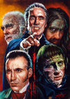 Rick Melton – Christopher Lee Montage – Klassischer Horror – Kunstdruck