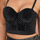 Black Spikes Bra