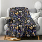 Gothic Fleece Blanket - Enchanted Mushrooms  - Luxury Twin / Double Velveteen Fleece Blanket