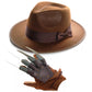 Freddy Krueger - Ensemble Masque, Chapeau et Gant - Costume d'Halloween - Cosplay - Horreur