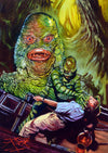 Rick Melton - Gill Man Attack - Sci-Fi Art Print