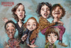 Sebastian Cast - STRANGER THINGS - Film- und Fernsehkarikaturen - Kunstdruck