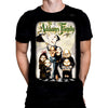 Addams Caricature Family - Retro Horror Comedy Show - T-Shirt - Mens Black Gildan T-Shirt
