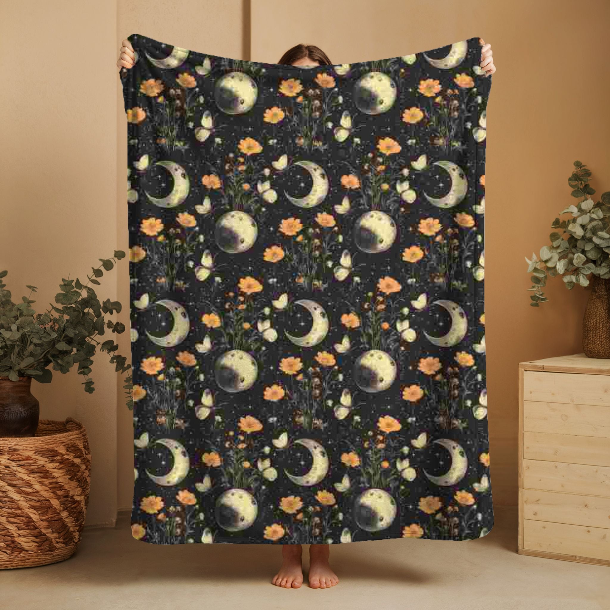 Gothic Fleece Blanket - Winter Solstice  - Luxury Twin / Double Velveteen Fleece Blanket