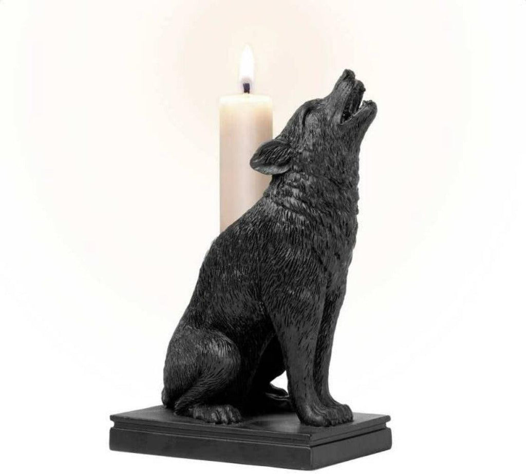 Alchemy - Ulula Noctis - Wolf Gothic Candlestick - Wild Star Hearts 