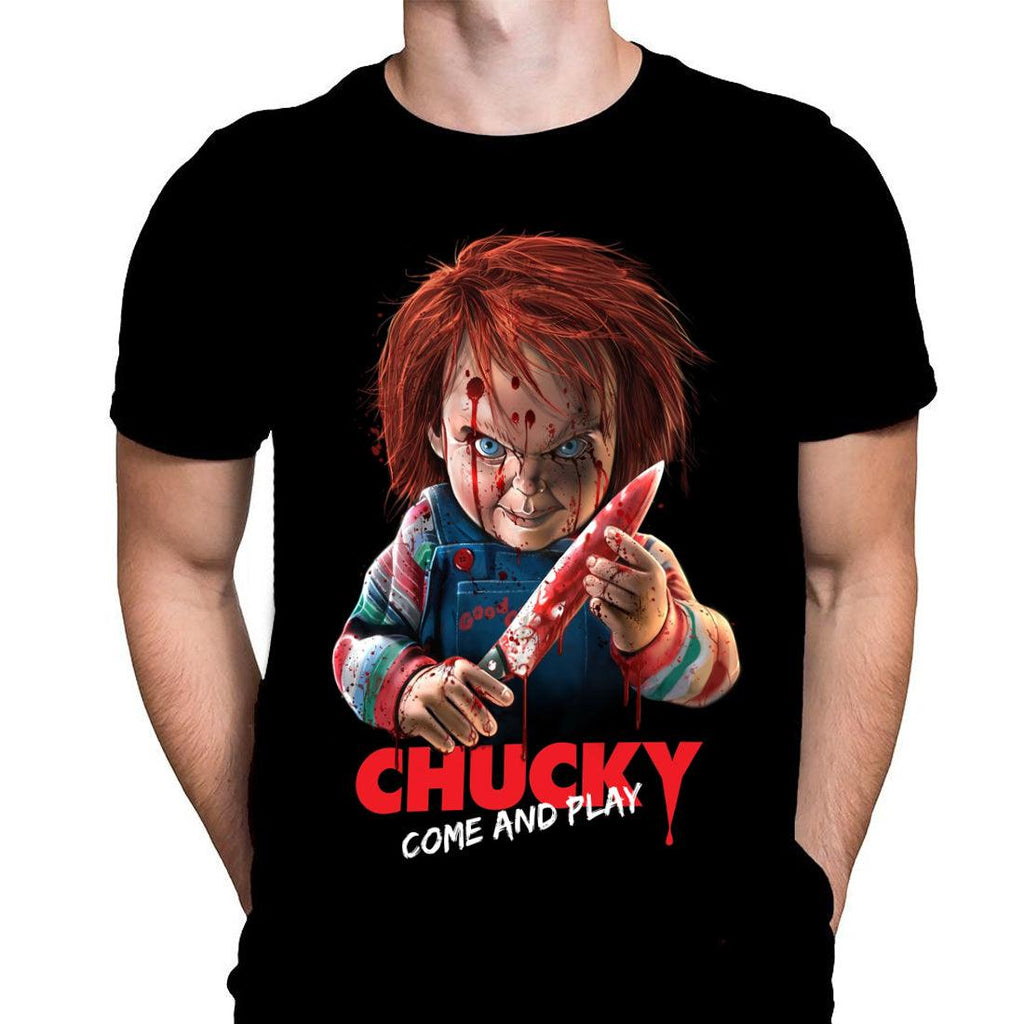 Come and Play Chucky - Classic Horror Movie Art - T-Shirt - Wild Star Hearts 