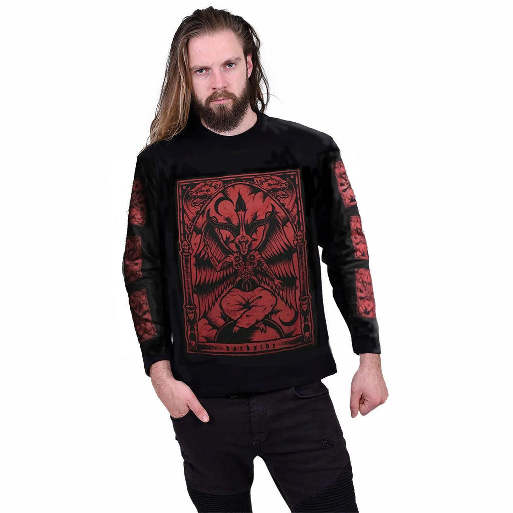 Darkside - BAPHOMET - Men's Long Sleeve Top - Blood Red Ltd Ed - Wild Star Hearts 