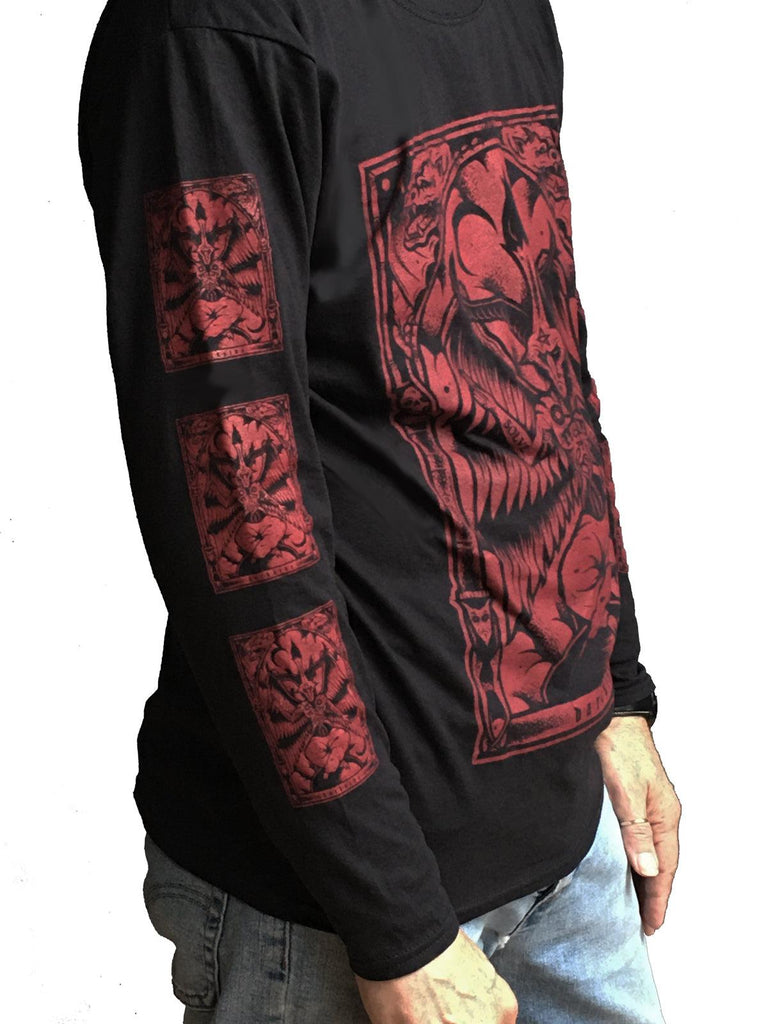 Darkside - BAPHOMET - Men's Long Sleeve Top - Blood Red Ltd Ed - Wild Star Hearts 