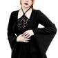 Restyle - Azael - Robe Mi-Longue Gothique à Panneau en Tulle Floqué
