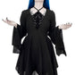Restyle - Azael - Robe Mi-Longue Gothique à Panneau en Tulle Floqué