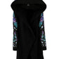 Restyle - Enchanted Forest - Long pagan Hoodie with moth and crescent oversized hood