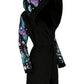 Restyle - Enchanted Forest - Long pagan Hoodie with moth and crescent oversized hood