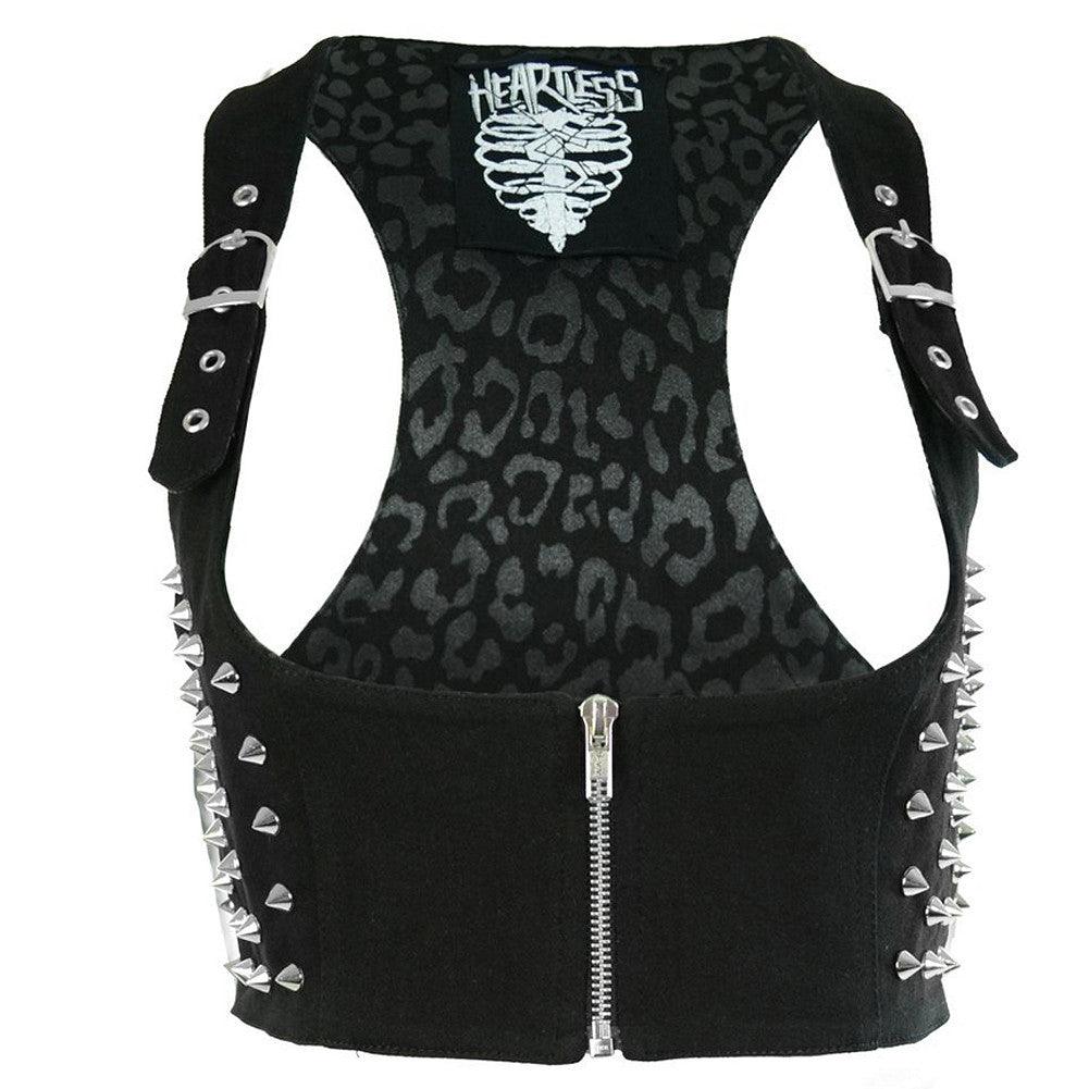 Heartless- STUDDED DEVINA TOP - Black gothic accessory - Wild Star Hearts 