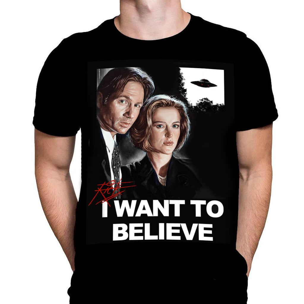 I Want To Believe - Movie Art by Rick Melton - T-Shirt - Wild Star Hearts 