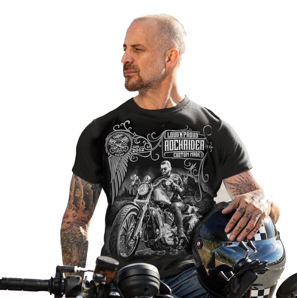 Loud 'N' Proud Bikers - Mens T-Shirt - Wild Star Hearts 