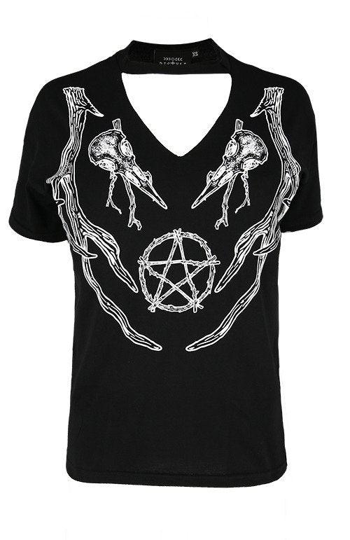 Restyle - Black Pagan Top - Womens T-Shirt - Wild Star Hearts 