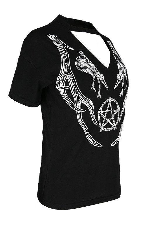 Restyle - Black Pagan Top - Womens T-Shirt - Wild Star Hearts 