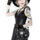 Restyle - Crescent Moon - Laser Cut Mini Faux Leather Dress - Wild Star Hearts 