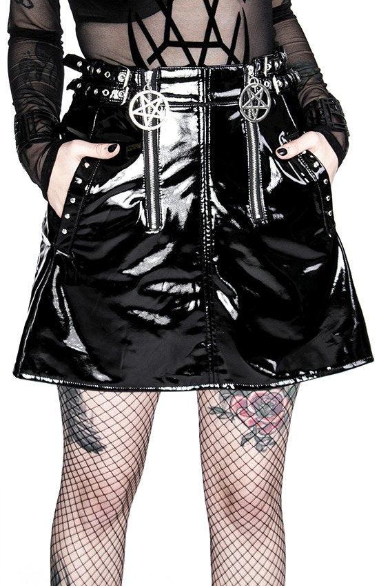 Restyle - Double Vinyl Pentagram Skirt - Wild Star Hearts 