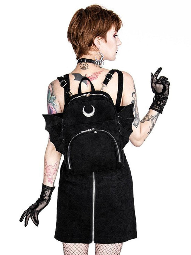 Restyle - Elegant Goth - Gothic Black Backpack - Wild Star Hearts 