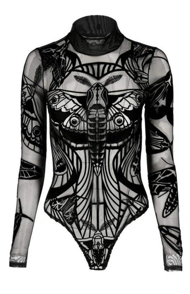 Restyle - Moths Contour mesh bodysuit - Wild Star Hearts 