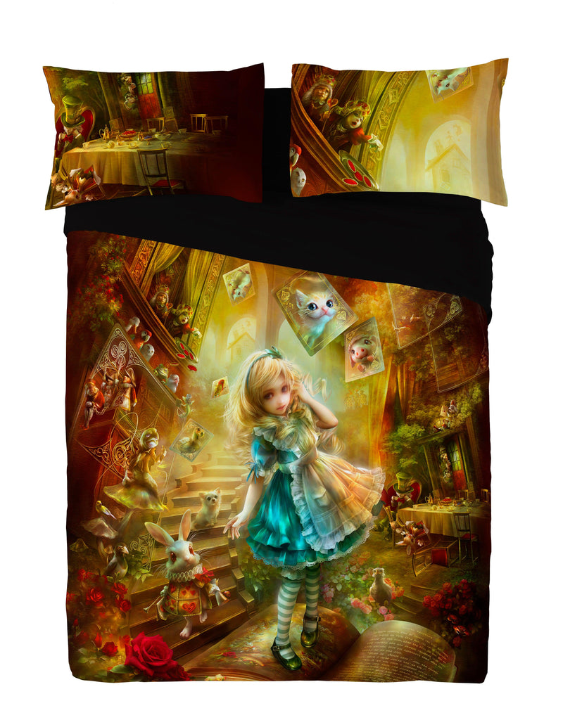 Image of Alice in wonderland print onDuvet Cover Set 