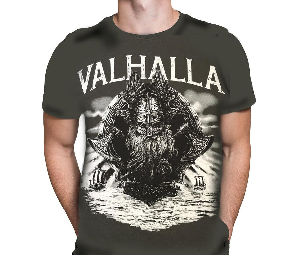 Wild Star Hearts - VIKING THUNDER - Mens Dark Grey T-Shirt - Wild Star Hearts 