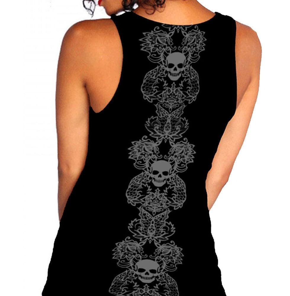 Image of Back of Goth Top on Model