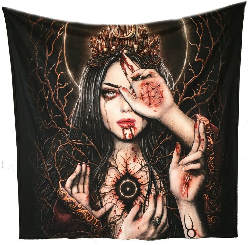 WSH - High Priestess - Fleece Blanket / Throw / Tapestry - Wild Star Hearts 